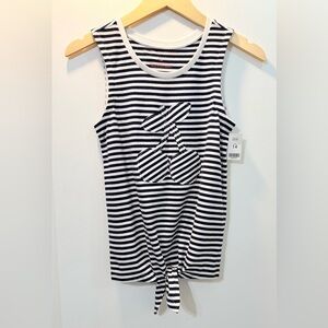 Rockets of Awesome Girls Striped Cherry Tank Top | Black | White NWT Sz 14
